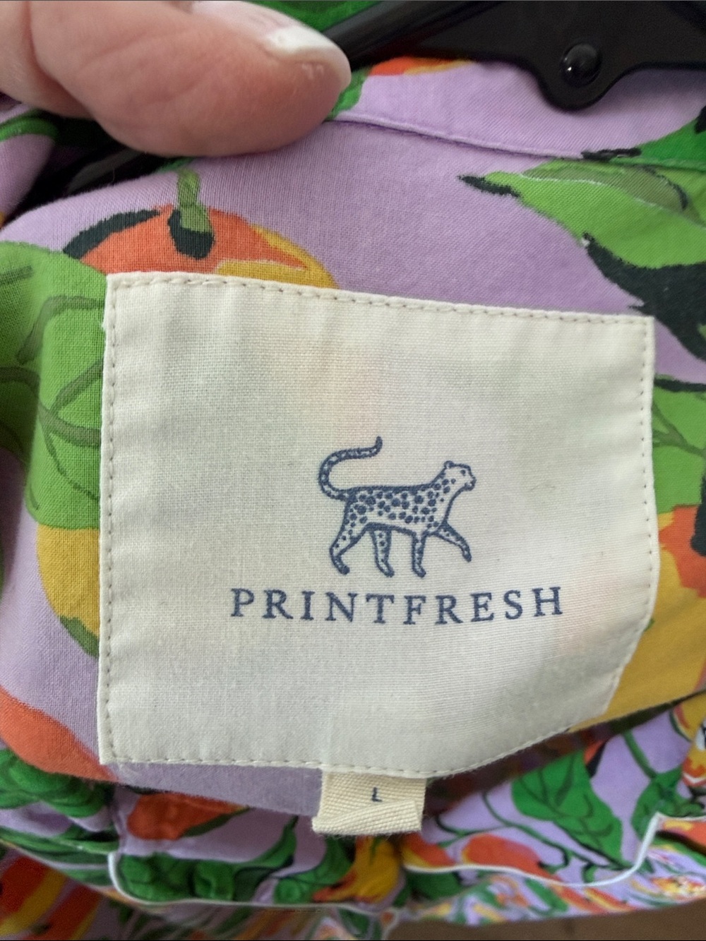 Printfresh Lavender Peach & Green Cotton Sleep Shirt - Picture 2 of 3